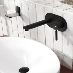 Смеситель для раковины встраиваемый WasserKraft Gollach однорычажный черный (3330) - фото 2