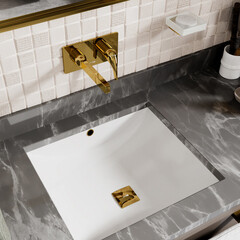 Смеситель для раковины встраиваемый WasserKraft Sauer однорычажный золото (7130) - фото 2