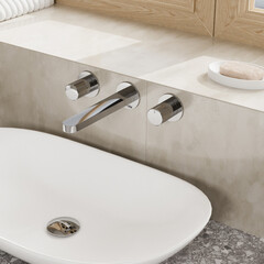 Смеситель для раковины встраиваемый WasserKraft Mosel двухвентильный хром (4645) - фото 6