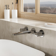 Смеситель для раковины встраиваемый WasserKraft Mosel двухвентильный хром (4645) - фото 4