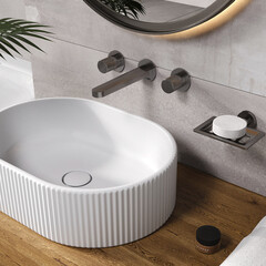 Смеситель для раковины встраиваемый WasserKraft Tauber двухвентильный никель (6445) - фото 3