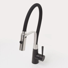 Смеситель для кухни WasserKraft никель/черный с гибким изливом однорычажный (A8417) - фото 5