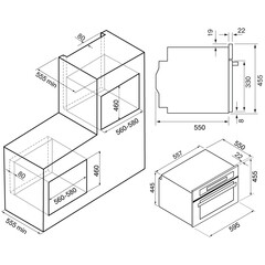 Духовой шкаф электрический встраиваемый Krona Parabel 45H BL 595 мм черный - фото 3