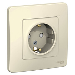 Изображение товара Розетка Systeme Electric Blanca встраиваемая молочная со шторками (BLNRS001112)