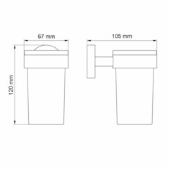 Стакан для ванной WasserKraft Asphe с держателем стекло матовый/металл золото (K-77728) - фото 2