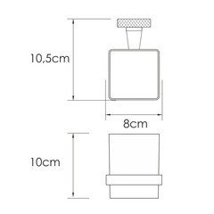 Стакан для ванной WasserKraft Mosel с держателем стекло матовый/металл хром (K-46628) - фото 3