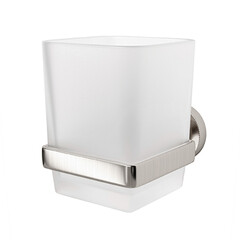 Изображение товара Стакан для ванной WasserKraft Tauber с держателем стекло матовый/металл никель (K-64428)