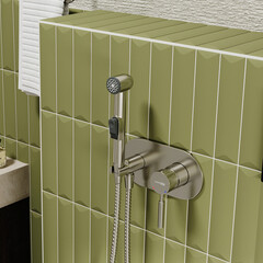 Смеситель с гигиеническим душем встраиваемый WasserKraft Wern со скрытой частью в комплекте никель (4238) - фото 3