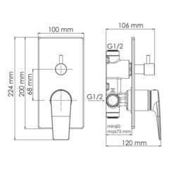 Смеситель для душа встраиваемый WasserKraft Aisch однорычажный с переключателем без лейки золото (5571) - фото 2