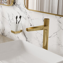 Смеситель для раковины WasserKraft Ems однорычажный золото (7603H) - фото 10