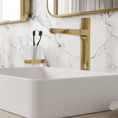 Смеситель для раковины WasserKraft Ems однорычажный золото (7603H) - фото 3