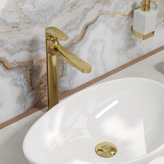 Смеситель для раковины WasserKraft Neckar 60 BL однорычажный золото (2103H) - фото 10