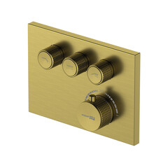 Смеситель для душа встраиваемый WasserKraft Aisch термостатический с переключателем без лейки золото (5558 Thermo)