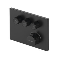 Смеситель для душа встраиваемый WasserKraft Elbe термостатический с переключателем без лейки черный (7458 Thermo)