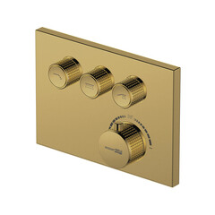 Смеситель для душа встраиваемый WasserKraft Sauer термостатический с переключателем без лейки золото (7158 Thermo)