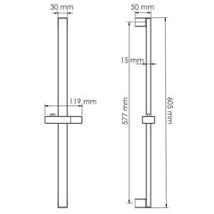 Штанга для душа WasserKraft 605 мм без мыльницы нержавеющая сталь золото (A323) - фото 2