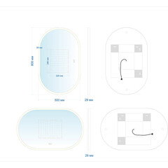 Зеркало с подсветкой овальное 80х50 см с сенсорным включением Silver Mirrors Vero (LED-00003104) - фото 4