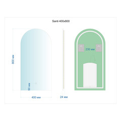 Зеркало с подсветкой овальное 40х80 см с сенсорным включением Silver Mirrors Santi (LED-00003103) - фото 4