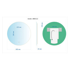 Зеркало с подсветкой круглое 60 см с сенсорным включением с подогревом Silver Mirrors Aurelo (LED-00003098) - фото 4