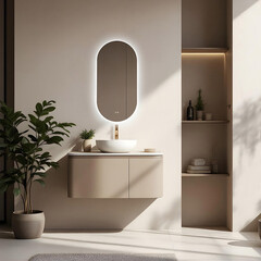 Зеркало с подсветкой овальное 60х120 см с сенсорным включением с подогревом Silver Mirrors Alana (LED-00003100) - фото 5