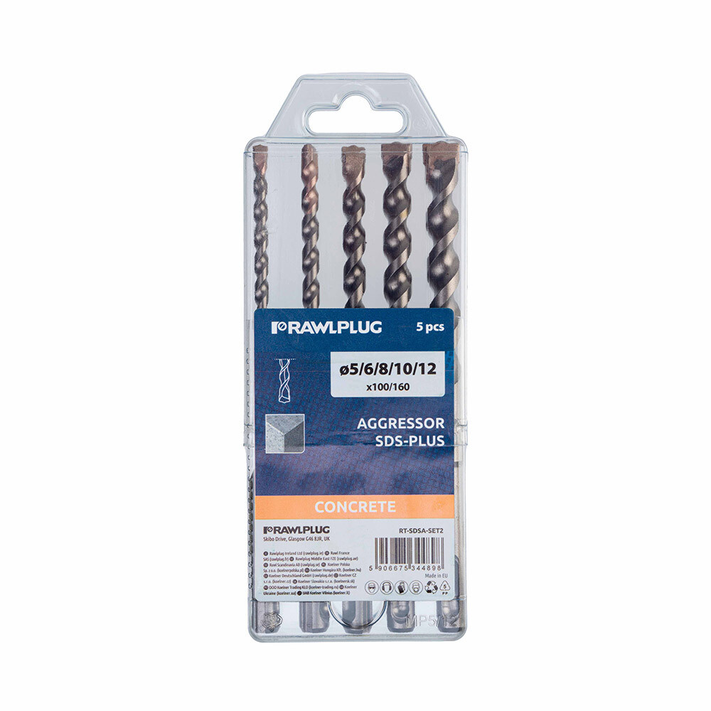 

Набор буров SDS-plus Rawlplug Aggressor 5-12 мм (5 шт.) (RT-SDSA-SET2)