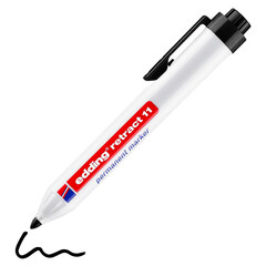 Маркер перманентный Edding retract 11 черный грифель 1,5-3 мм - фото 2