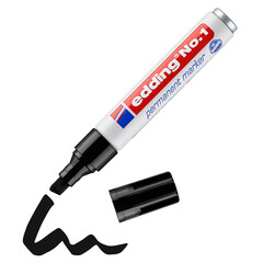 Маркер перманентный Edding 1 черный грифель 1-5 мм - фото 4