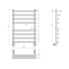 Полотенцесушитель водяной Indigo Askel 800х500 мм лесенка черный муар - фото 4