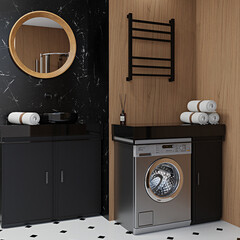 Полотенцесушитель водяной Indigo Aletto 600х500 мм лесенка черный муар - фото 2