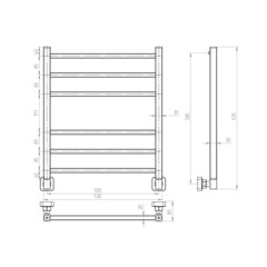 Полотенцесушитель водяной Indigo Aletto 600х500 мм лесенка черный муар - фото 3