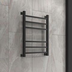 Полотенцесушитель водяной Indigo Aletto 500х400 мм лесенка черный муар - фото 3