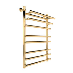 Полотенцесушитель водяной Indigo Just Shelf 800х500 мм лесенка золото - фото 4
