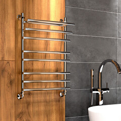 Полотенцесушитель водяной Indigo Just Shelf 800х500 мм лесенка хром - фото 3