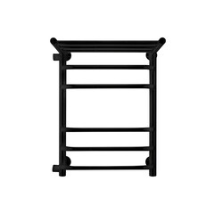 Полотенцесушитель водяной Indigo Brace 600х400 мм лесенка с боковым подключением 500 мм слева с полкой черный муар - фото 1