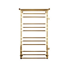 Полотенцесушитель водяной Indigo Brace 1000х500 мм лесенка с боковым подключением 600 мм справа с полкой золото - фото 1