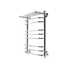 Полотенцесушитель водяной Indigo Brace 800х500 мм лесенка с боковым подключением 600 мм справа с полкой хром - фото 4