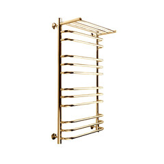 Полотенцесушитель водяной Indigo Brace 1000х500 мм лесенка с полкой золото - фото 4