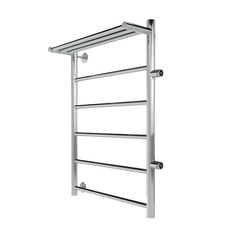 Полотенцесушитель водяной Indigo Line 800х500 мм лесенка с боковым подключением 500 мм справа с полкой хром - фото 4