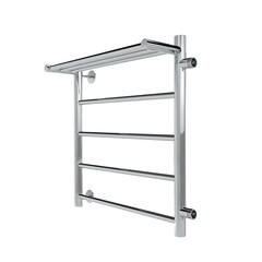 Полотенцесушитель водяной Indigo Line 600х500 мм лесенка с боковым подключением 500 мм справа с полкой хром - фото 4