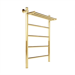 Полотенцесушитель водяной Indigo Line 800х500 мм лесенка с полкой золото - фото 4