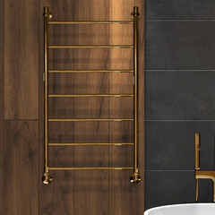 Полотенцесушитель водяной Indigo Line 1000х500 мм лесенка золото - фото 2