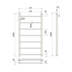 Полотенцесушитель водяной Indigo Line 1000х500 мм лесенка золото - фото 3