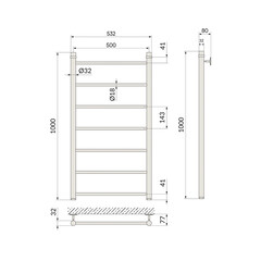 Полотенцесушитель водяной Indigo Line 1000х500 мм лесенка хром - фото 2