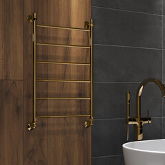 Полотенцесушитель водяной Indigo Line 800х500 мм лесенка золото - фото 3