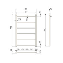 Полотенцесушитель водяной Indigo Line 800х500 мм лесенка золото - фото 2