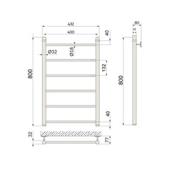 Полотенцесушитель водяной Indigo Line 800х400 мм лесенка хром - фото 2