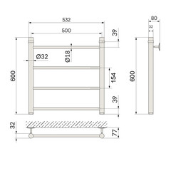 Полотенцесушитель водяной Indigo Line 600х500 мм лесенка золото - фото 2