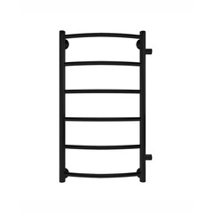 Полотенцесушитель водяной Indigo Arc 700х300 мм лесенка с боковым подключением 500 мм черный муар - фото 1