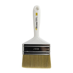 Кисть плоская натуральная щетина пластиковая ручка Boldrini 100х15 мм для всех типов ЛКМ на любой основе - фото 4
