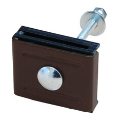 Изображение товара Крепление скоба-болт к столбам 62х55 мм коричневое RAL 8017